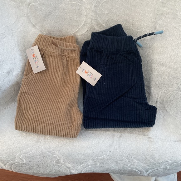 Kids Corduroy Joggers - Navy and Tan - Picture 4 of 4